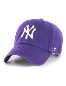Pamučna kapa sa šiltom 47 brand MLB New York Yankees boja: ljubičasta, s aplikacijom