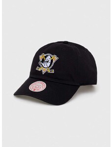 Pamučna kapa sa šiltom Mitchell&Ness Anaheim Ducks boja: crna, s aplikacijom