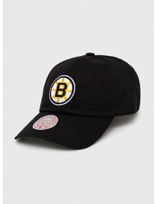 Pamučna kapa sa šiltom Mitchell&Ness Boston Briuns boja: crna, s aplikacijom