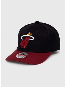 Kapa sa šiltom s dodatkom vune Mitchell&Ness Miami Heat boja: crna, s aplikacijom