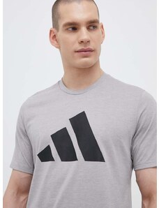 Majica kratkih rukava za trening adidas Performance Train Essentials Feelready Logo boja: siva, s tiskom