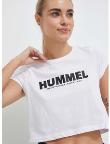 Pamučna majica Hummel boja: bijela