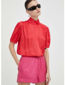 Košulja Day Birger et Mikkelsen za žene, boja: crvena, regular, s klasičnim ovratnikom