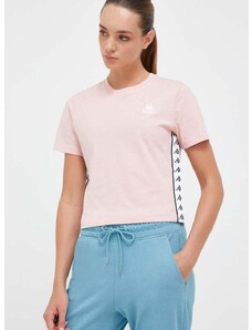 Pamučna majica Kappa boja: ružičasta