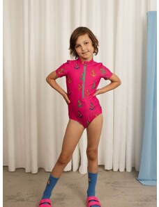 Dječji jednodijelni kupaći kostim Mini Rodini boja: ružičasta