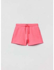 Dječje pamučne kratke hlače OVS boja: ružičasta, glatki materijal