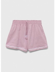 Kratke hlače za bebe United Colors of Benetton boja: ružičasta, glatki materijal