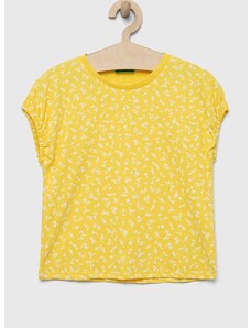 Dječja pamučna majica kratkih rukava United Colors of Benetton boja: žuta