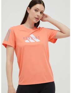 Majica kratkih rukava za trčanje adidas Performance boja: narančasta