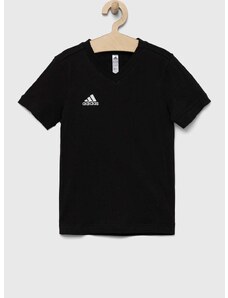 Dječja pamučna majica kratkih rukava adidas Performance ENT22 TEE Y boja: crna, s aplikacijom