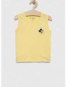 Dječja pamučna majica kratkih rukava GAP x Disney boja: žuta, s aplikacijom