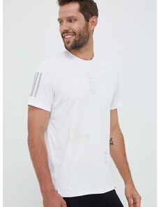 Majica kratkih rukava za trčanje adidas Performance Run for the Oceans boja: bijela, s tiskom