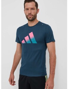 Majica kratkih rukava za trčanje adidas Performance Run Icons boja: tirkizna, s tiskom