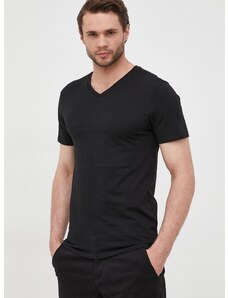 Pamučna majica Lacoste boja: crna, TH3374-001