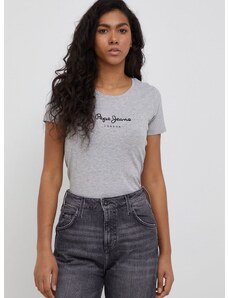 Majica kratkih rukava Pepe Jeans New Virginia Ss N za žene, boja: siva