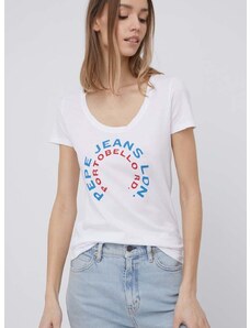 Pamučna majica Pepe Jeans Cammie boja: bijela