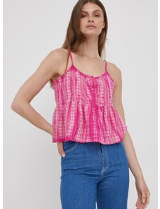 Pamučna majica Pepe Jeans Pam za žene, boja: ružičasta, s uzorkom