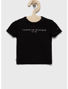 Dječja majica kratkih rukava Tommy Hilfiger boja: crna