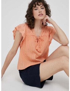 Pamučna majica Pepe Jeans Anaise za žene, boja: narančasta, glatka