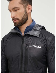 Kišna jakna adidas TERREX Agravic za muškarce, boja: crna, za prijelazno razdoblje