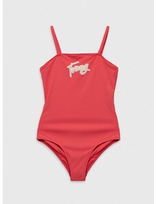 Dječji jednodijelni kupaći kostim Tommy Hilfiger boja: ružičasta