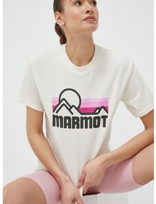 Majica kratkih rukava Marmot za žene, boja: bež