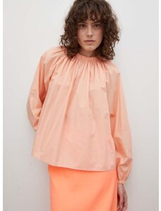 Pamučna majica Drykorn za žene, boja: narančasta, glatka
