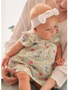 Pamučna haljina za bebe Mayoral Newborn boja: tirkizna, mini, širi se prema dolje