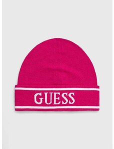Dječja kapa Guess boja: ružičasta, od tanke pletenine