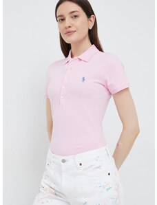 Polo majica Polo Ralph Lauren za žene, boja: ružičasta, s ovratnikom