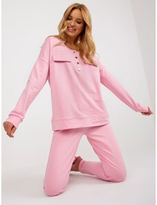 Fashionhunters Pink two-piece casual set