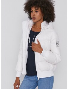 Pernata jakna Armani Exchange za žene, boja: bijela, za zimu