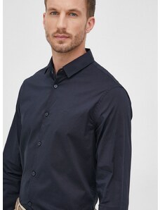 Košulja Armani Exchange za muškarce, boja: tamno plava, slim, s klasičnim ovratnikom, 8NZC31 ZN28Z NOS