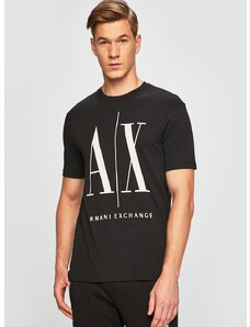 Pamučna majica Armani Exchange boja: crna, s tiskom, 8NZTPA ZJH4Z NOS