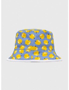 Pamučni dvostrani šešir za djecu United Colors of Benetton boja: žuta, pamučni