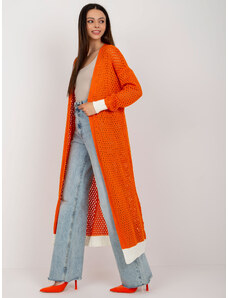 Fashionhunters Orange women's cardigan with wool