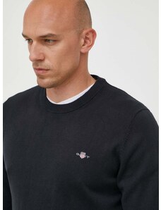 Pamučni pulover Gant boja: crna, lagani