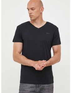 Majica kratkih rukava Gant 2-pack za muškarce, boja: crna, glatki model