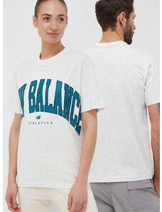 Pamučna majica New Balance UT31551SAH boja: siva, s tiskom