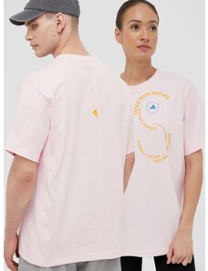 Pamučna majica adidas by Stella McCartney boja: ružičasta, s tiskom