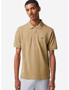 Pamučna polo majica Lacoste boja: bež, glatki model, L1212-001