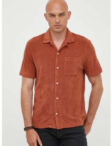 Košulja GAP za muškarce, boja: smeđa, regular