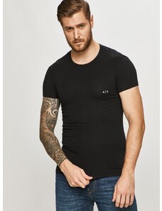 Majica kratkih rukava Armani Exchange 2-pack za muškarce, boja: crna, bez uzorka, 956005 CC282 NOS