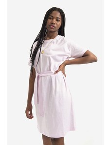 Pamučna haljina A.P.C. Robe Isciane boja: ružičasta, mini, oversize, COEIO.F05947-ROSEPALE