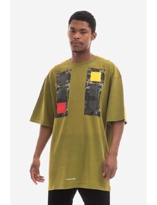 Pamučna majica A-COLD-WALL* Relaxed Cubist T-shirt COLD LIGHT GREY boja: zelena, s uzorkom, ACWMTS097-COLDGREY