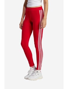 Tajice adidas Originals za žene, boja: crvena, s aplikacijom, IB7382-red