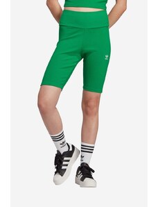 Kratke hlače adidas Originals za žene, boja: zelena, glatki materijal, visoki struk, IL9620-green