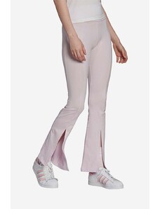 Hlače adidas Originals za žene, boja: ljubičasta, trapez, visoki struk, HU1615-violet