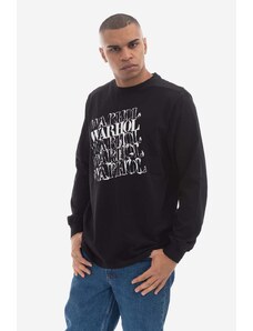 Pamučna majica dugih rukava Maharishi Andy Warhol Airborne L/S T-shirt boja: crna, s tiskom, 9923.BLACK-BLACK
