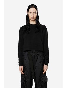 Dukserica Rains Fleece W Sweatshirt za žene, boja: crna, glatka, 18090.BLACK-BLACK